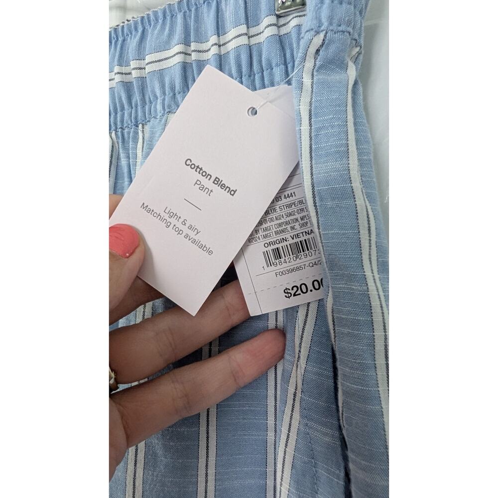 Auden Striped Poplin Lounge Pajama Pants NEW! - Picture 7 of 9